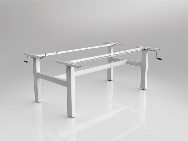 Agile Winder & Height Adjustable Shared Desking Frame White