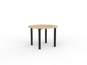 Axis Round Meeting Table Natural Oak Black Powdercoat