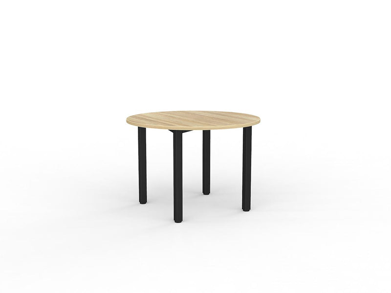 Axis Round Meeting Table Natural Oak Black Powdercoat