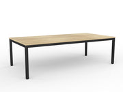Axis Meeting Table 2400mmX1200mm Natural Oak Black Powdercoat