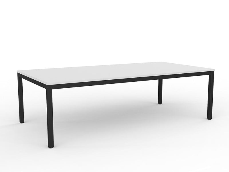 Axis Meeting Table 2400mmX1200mm White Black Powdercoat