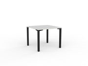 Axis Meeting Table 900mmX900mm White Black Powdercoat