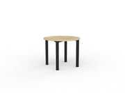 Axis Round Meeting Table 900mm Round Natural Oak Black Powdercoat