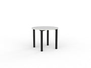 Axis Round Meeting Table 900mm Round White Black Powdercoat