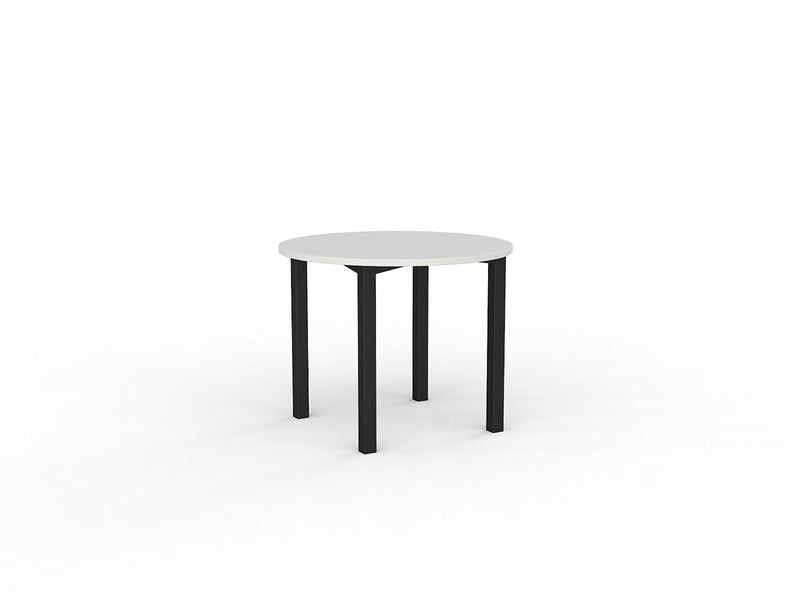 Axis Round Meeting Table 900mm Round White Black Powdercoat