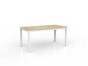 Axis Meeting Table Natural Oak White Powdercoat