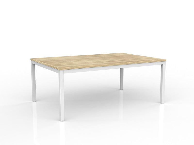 Axis Meeting Table 1800mmX1200mm Natural Oak White Powdercoat