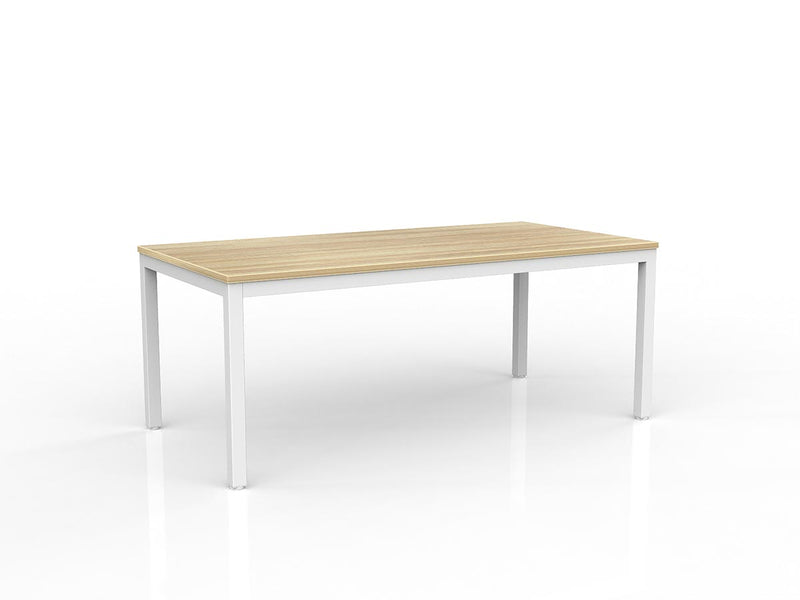 Axis Meeting Table Natural Oak White Powdercoat