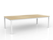 Axis Meeting Table 2400mmX1200mm Natural Oak White Powdercoat