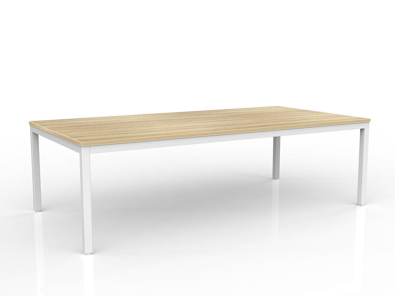 Axis Meeting Table 2400mmX1200mm Natural Oak White Powdercoat