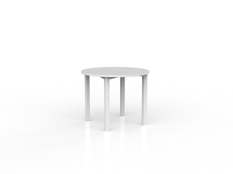 Axis Round Meeting Table 900mm Round White White Powdercoat
