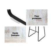 Artiss Set of 2 Pu Leather Backless Bar Stools - Black