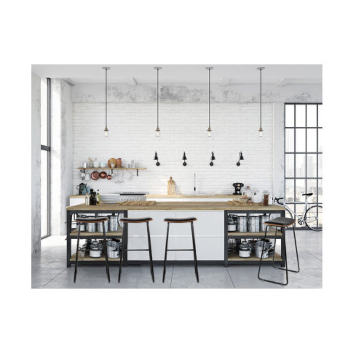 Artiss Set of 2 Pu Leather Backless Bar Stools - Black