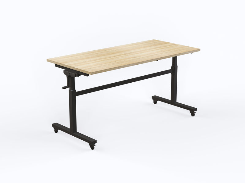Axis Height Adjustable Flip Table Natural Oak