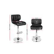 Artiss Set of 2 Pu Leather Gas Lift Bar Stools