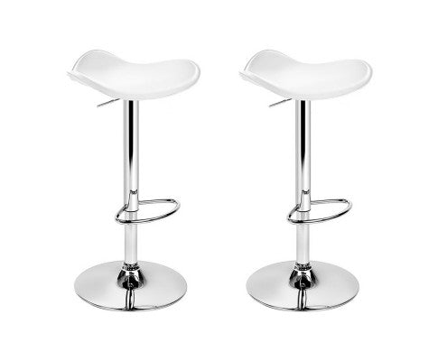 Artiss Set of 2 Gas Lift Bar Stools Swivel Chairs Pu Leather Chrome