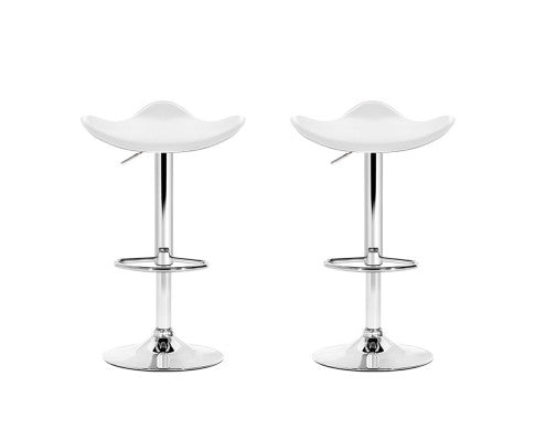 Artiss Set of 2 Gas Lift Bar Stools Swivel Chairs Pu Leather Chrome