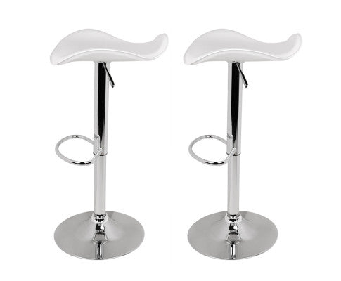 Artiss Set of 2 Gas Lift Bar Stools Swivel Chairs Pu Leather Chrome