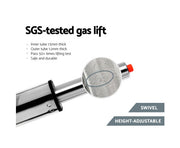 Artiss Set of 2 Gas Lift Bar Stools Swivel Chairs Pu Leather Chrome