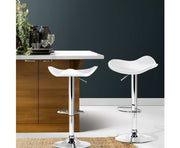 Artiss Set of 2 Gas Lift Bar Stools Swivel Chairs Pu Leather Chrome