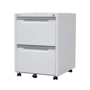Steelco - Classic Range Mobile Pedestal Two File Drawer White Satin
