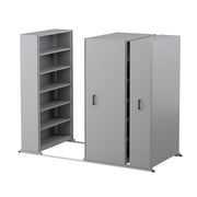 Ezi-Slide Aisle Saver Metal Storage Shelving 4 Bay inc. 5 Adjustable Shelves