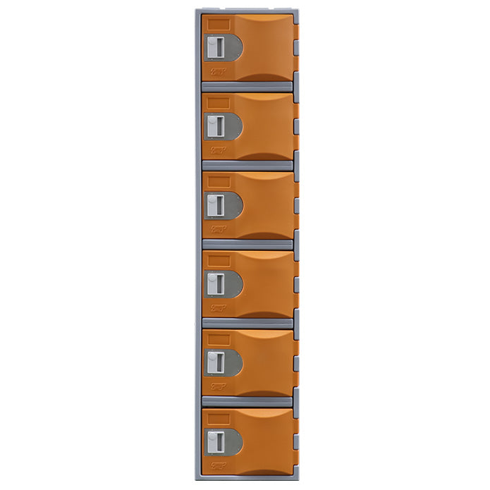 Steelco Heavy Duty HDPE Locker - Full Height Six Door Coffee