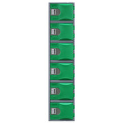 Steelco Heavy Duty HDPE Locker - Full Height Six Door Green