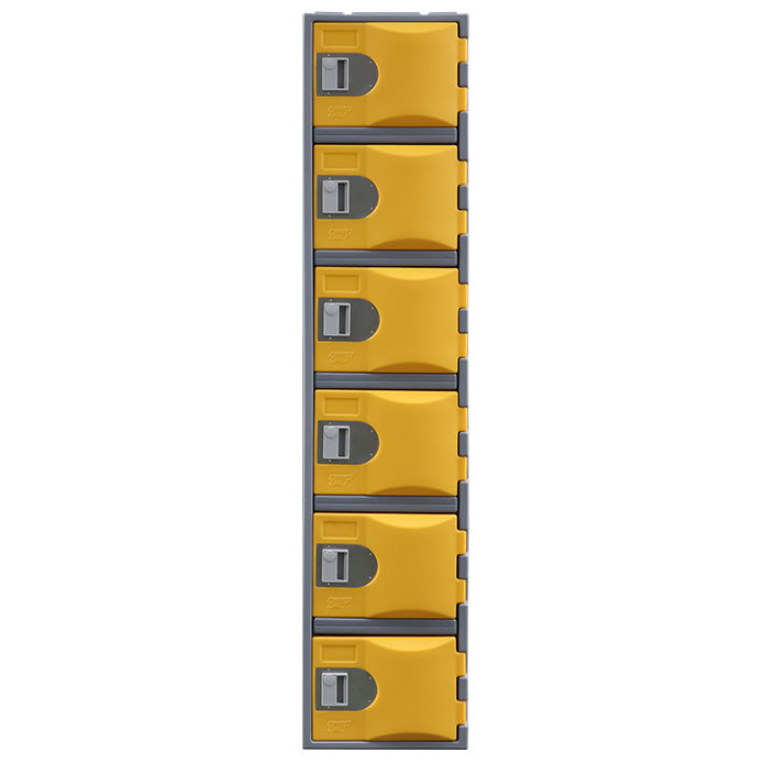 Steelco Heavy Duty HDPE Locker - Full Height Six Door Yellow