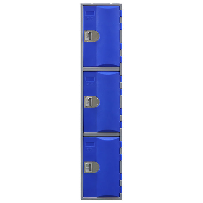 Steelco Heavy Duty HDPE Locker - Full Height Three Door Navy Blue