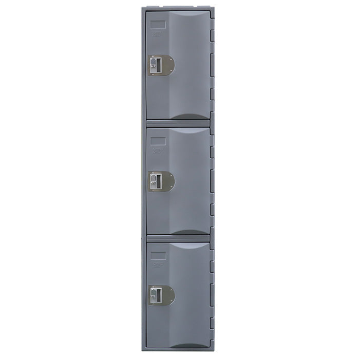 Steelco Heavy Duty HDPE Locker - Full Height Three Door Gray