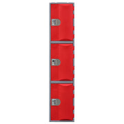 Steelco Heavy Duty HDPE Locker - Full Height Three Door Red
