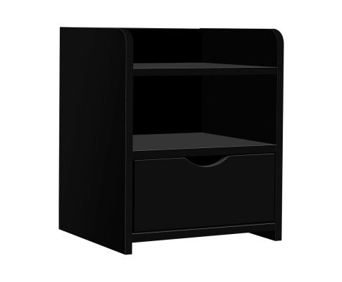 Artiss Bedside Table Drawer Black