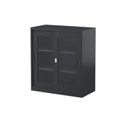 Steelco Sliding Glass Door Display Cabinets 2 Shelves - 1015H x 914W x 463D Graphite Ripple