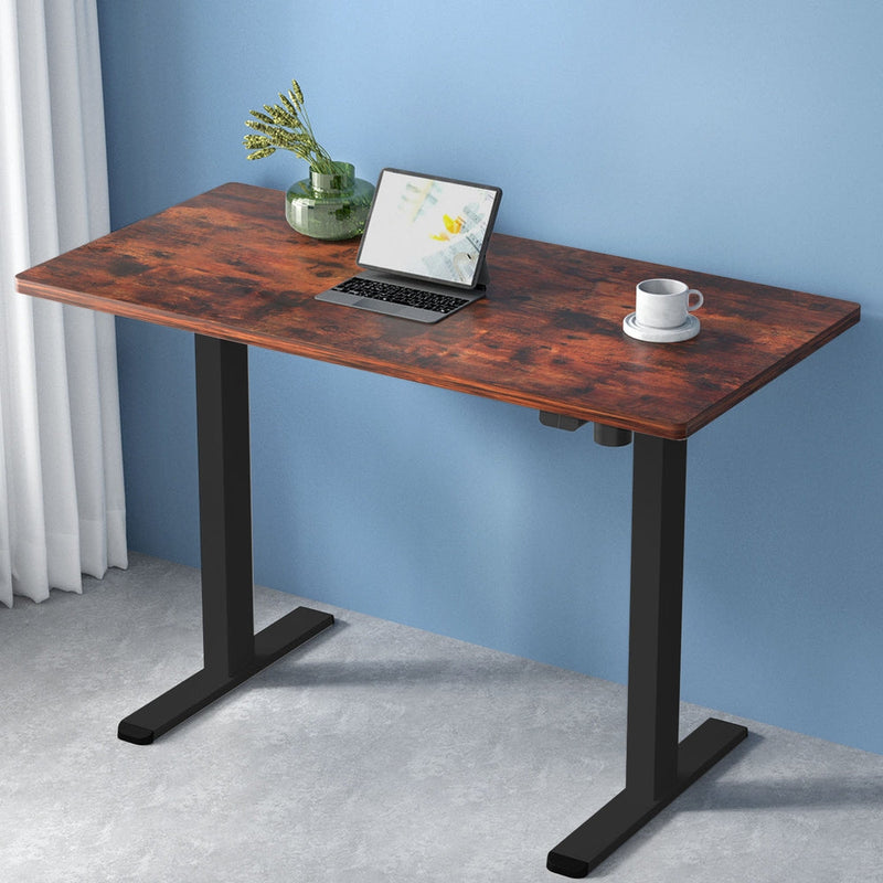 Artiss Standing Desk Motorised Rustic Brown