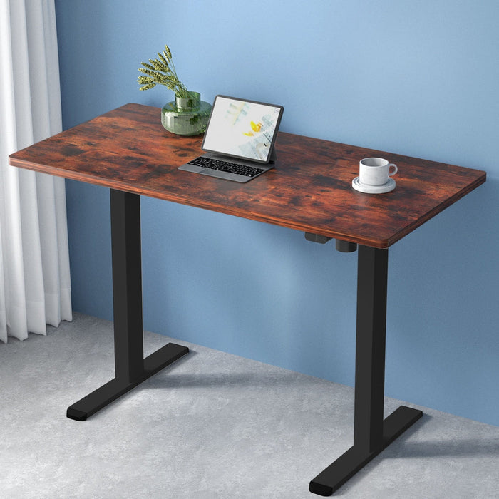 Artiss Standing Desk Motorised Rustic Brown