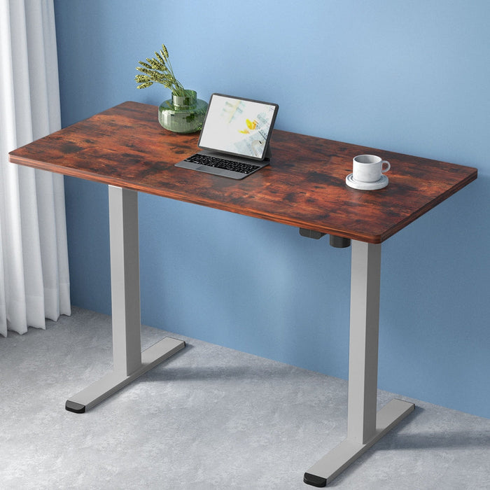 Artiss Standing Desk Motorised Rustic Brown