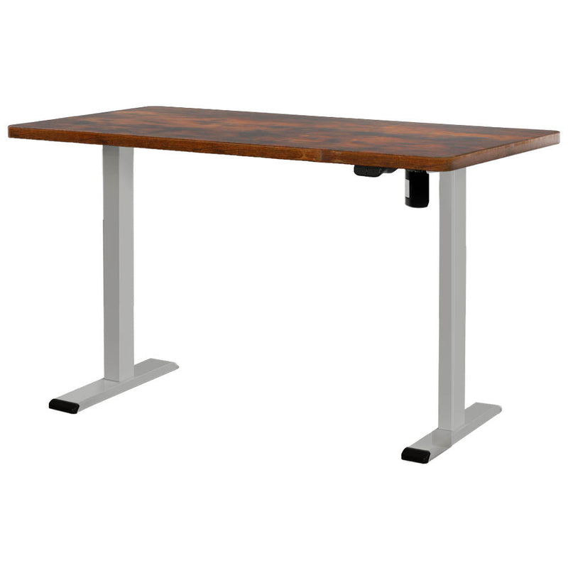 Artiss Standing Desk Motorised Rustic Brown 140CM White