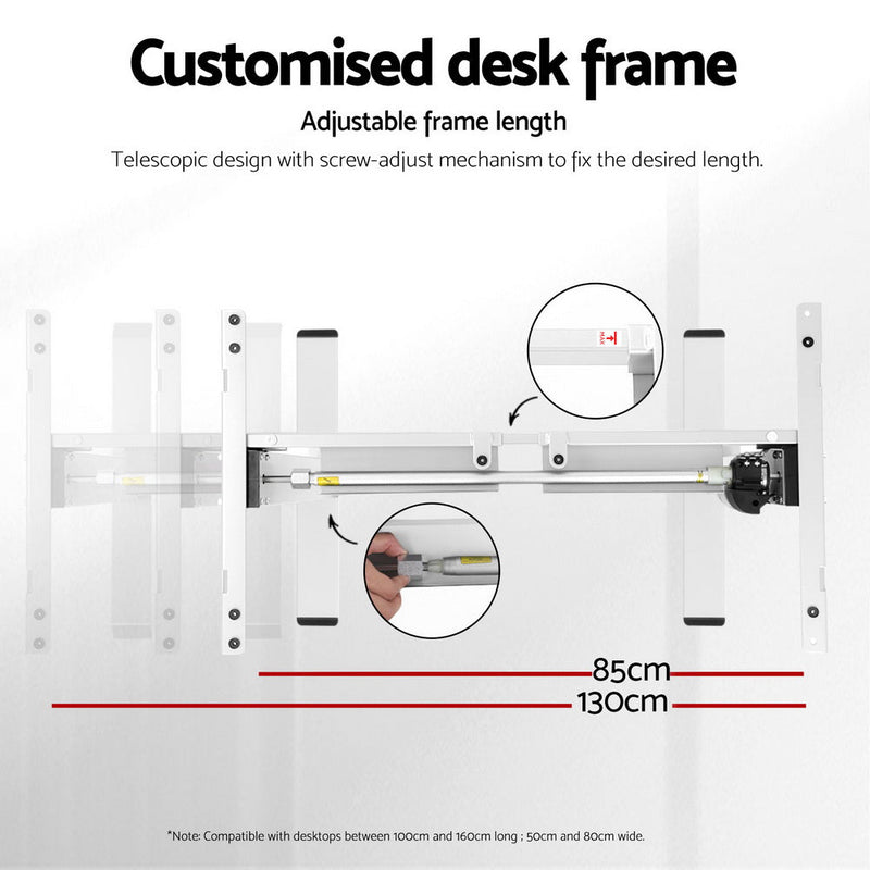 Artiss Electric Standing Desk Frame Only Height Adjustable