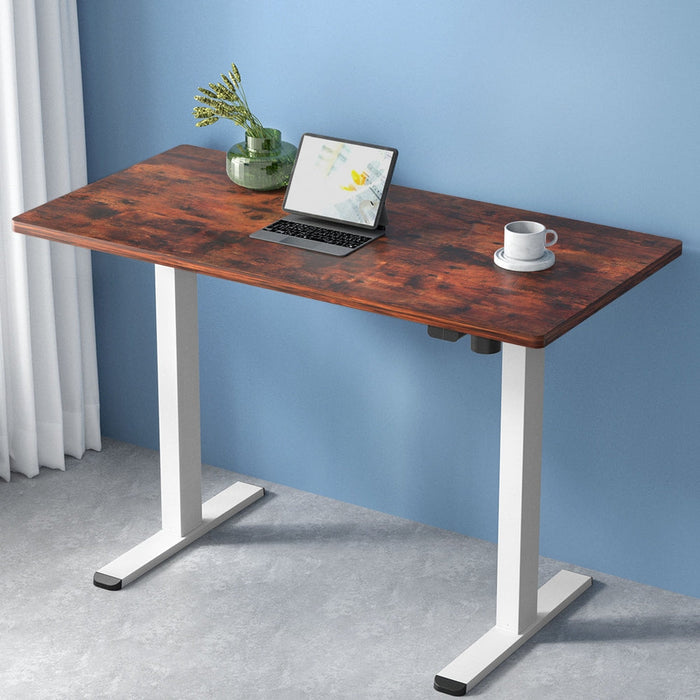 Artiss Standing Desk Motorised Sit Stand Desks Rustic Brown