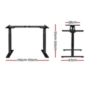 Artiss Standing Desk Frame Only Dual Motor Motorised Black