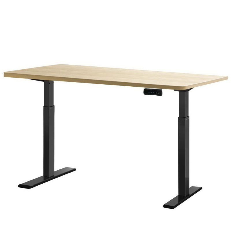 Artiss Standing Desk Motorised Dual Motor 120CM White Oak Black
