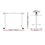 Artiss Standing Desk Frame Only Dual Motor Motorised Black