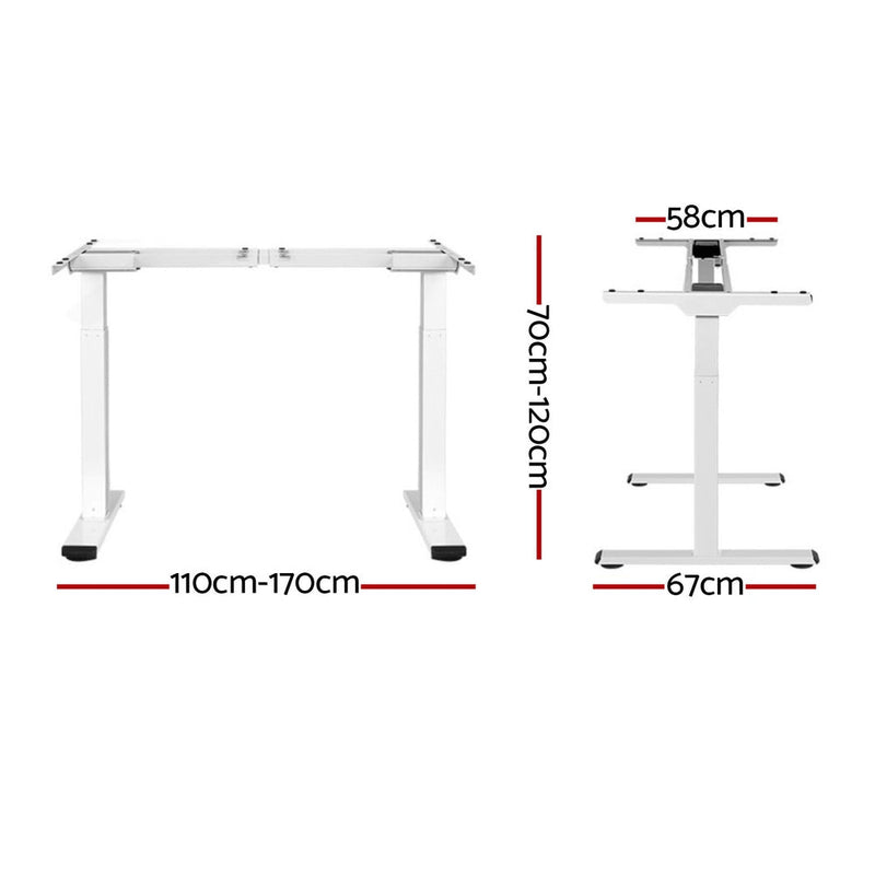 Artiss Standing Desk Frame Only Dual Motor Motorised Black