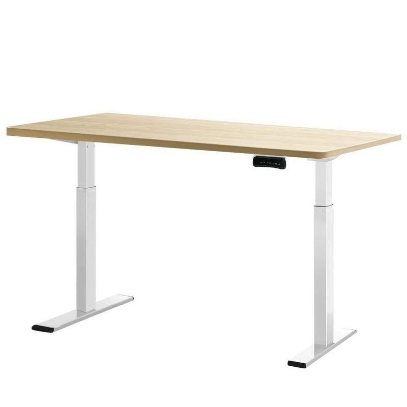 Artiss Standing Desk Motorised Dual Motor 140CM White Oak White