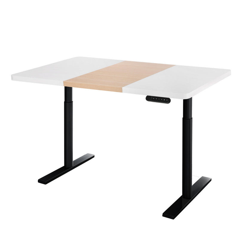 Artiss Standing Desk Motorised Electric Dual Motor Height-adjustable 120cm White Pine Black
