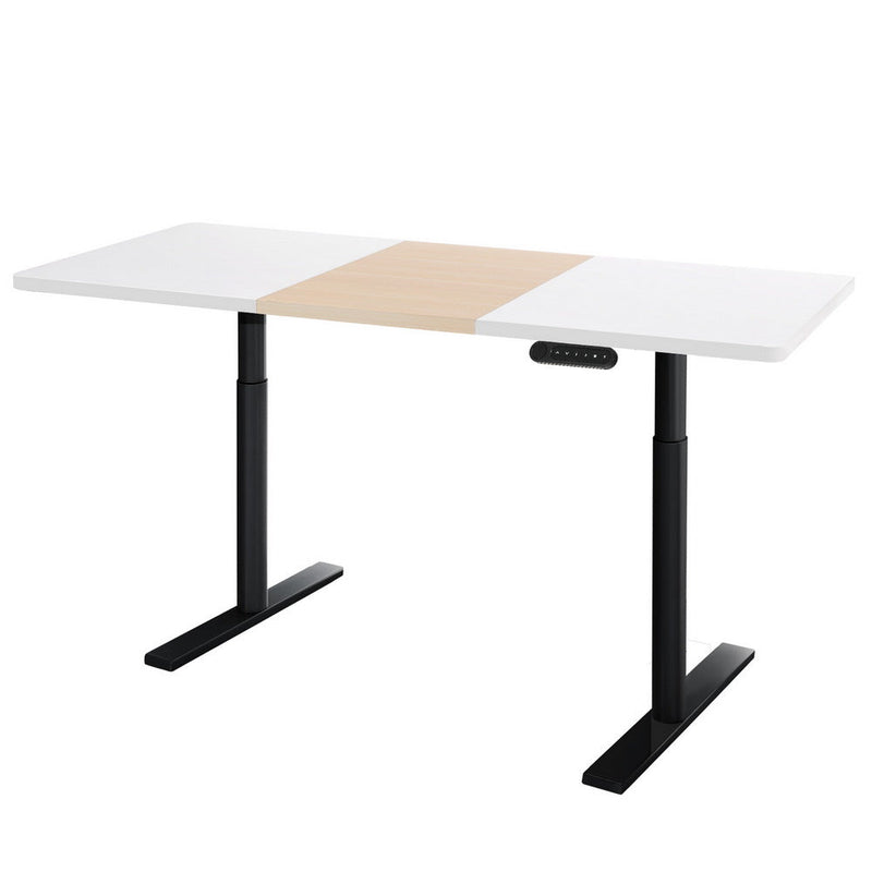 Artiss Standing Desk Motorised Electric Dual Motor Height-adjustable 140cm White Pine Black