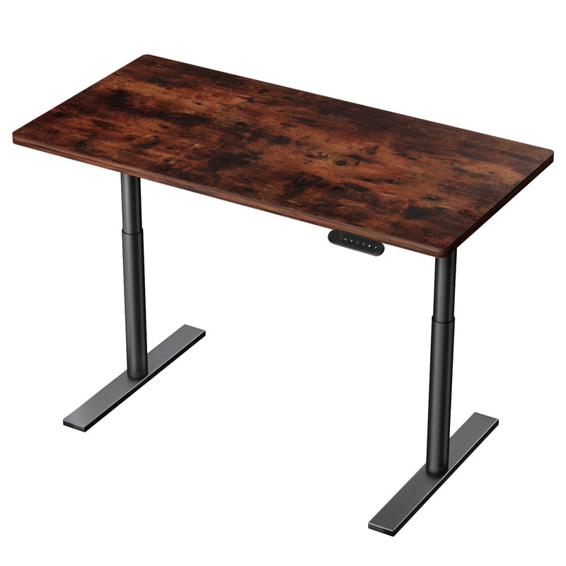 Artiss Standing Desk Motorised Electric Dual Motor Height-adjustable 120cm Rustic Brown Black