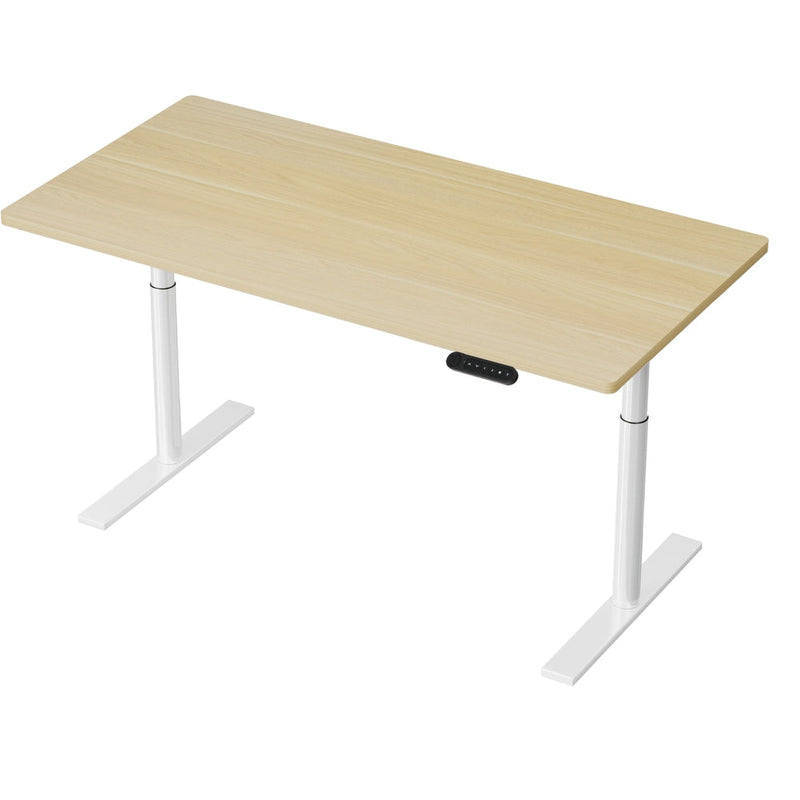 Artiss Standing Desk Motorised Electric Dual Motor Height-adjustable 140cm White Oak White