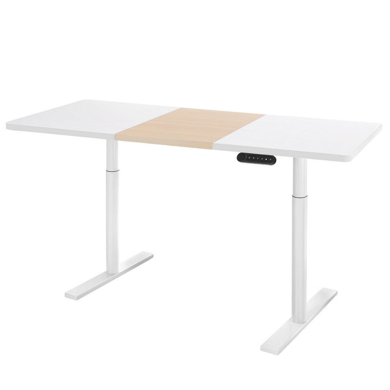 Artiss Standing Desk Motorised Electric Dual Motor Height-adjustable 140cm White Pine White